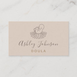 Cartão De Visita Doula Midwest Birth Treinador Elegante Boho Floral