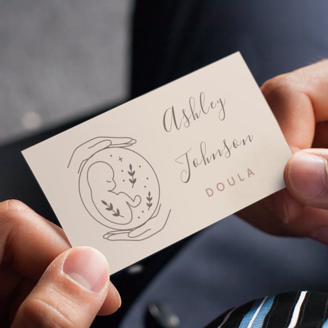 Cartão De Visita Doula Midwest Birthing Coach Hands & Baby Criança (Criador carregado)