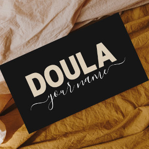 Cartão De Visita Doula Midwial Neutral Beige Pastel Brown Minimal