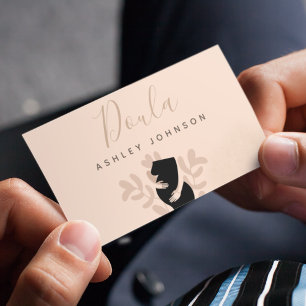 Cartão De Visita Doula Midwith Treinador Grávida Lady Earth Tone