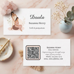 Cartão De Visita Doula Parto Pós-Parto Floral Rosa Coach de Gravide
