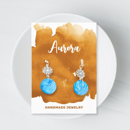 Cartão De Visita Dourada Aquarela Pintada Mão-de-Obra Moderna