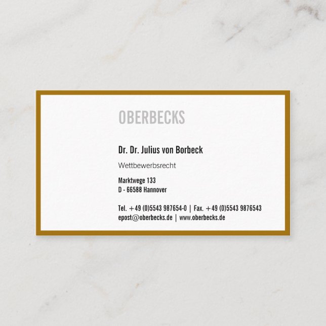 Cartão De Visita Dourada arca (Frente)