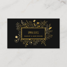 Dourada Bela Botânica Negra Cabelo Salão Nomeação 