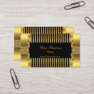 Cartão De Visita Dourada Black Stripe Jewel Company