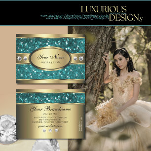 Cartão De Visita Dourada Brilhante Luminosa Estrelas Diamantes de T