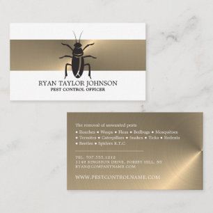 Cartão De Visita Dourada faixa - Barata Preta - Controle de Pragas