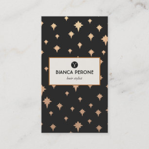 Cartão De Visita Dourada Giltter Stars Hair Stylist Salon Tesoura