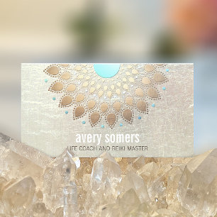 Cartão De Visita Dourada Lotus Yoga e Meditação Professora Bem-Es