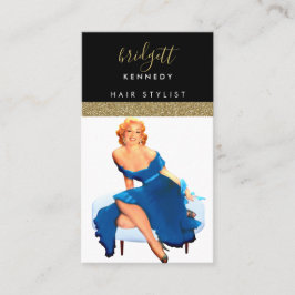 Cartão De Visita Dourada Maquiagem de Lixo Artista Salão de Cabelo