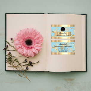 Cartão De Visita Dourada Marble Glitter Fashion Beautik Compra Azul