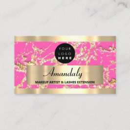 Cartão De Visita Dourada Marble Glitter Fashion Beautique Loja Fuch
