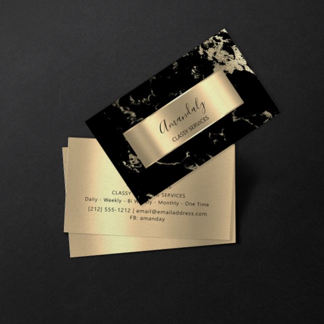 Cartão De Visita Dourada Marble Real do Luxo Profissional (Professional Luxury Gold Royal Marble Business Card)