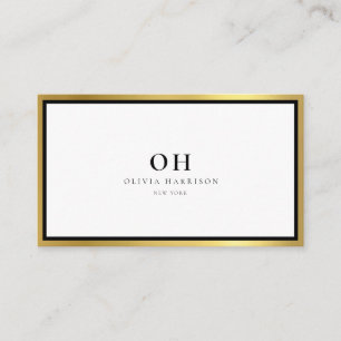 Cartão de visita Dourada Metálico Minimalista de L