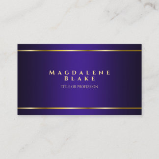 Cartão de visita Dourada Mínima Luxualista Roxo