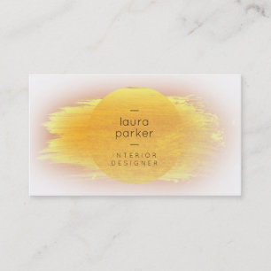 Cartão De Visita Dourada Moon Watercolor Splatter Modern