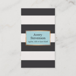 Cartão De Visita Dourada Placa em Branco e Preto Moderno