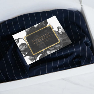 Cartão de visita Dourada Rose Bouquet