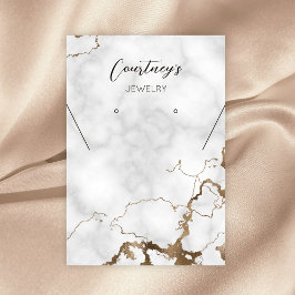 Cartão De Visita Dourada tela de colar de chic do mármore entrelaça