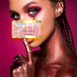 Cartão De Visita Dourada tesoura rosa do cabeleireiro moderno Coiff