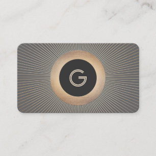 Cartão De Visita Dourada Vintage Art Deco Glamorous Chic Monograma