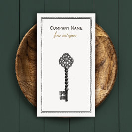 Cartão De Visita Dourada Vintage Skeleton Key Mobiliário Loja