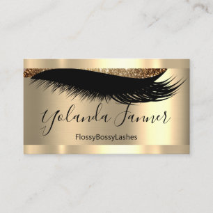 Cartão De Visita Douradas Lashes Maquiagem Artista Glitter Lux 