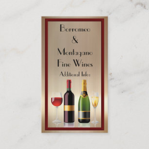 Cartão de visita Dourado 2 do vinho fino