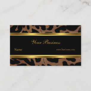 Cartão De Visita Dourado animal Black Stripe Elegante Classe 2