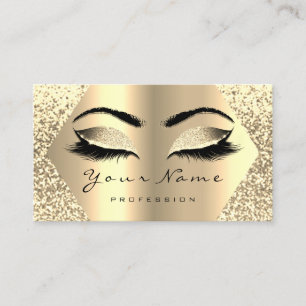 Cartão De Visita Dourado artista de maquiagem Eyelash Influenciador