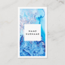 Cartão de visita Dourado azul do vertical da