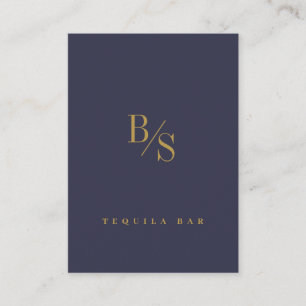 Cartão De Visita Dourado Azul Moderno Personalizado Profissional