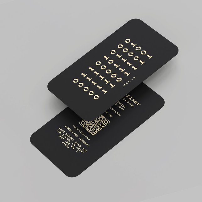 Cartão De Visita Dourado Binário de Software do Coder do Programado (Modern Programmer Coder Software Binary Black Gold Business Card
)