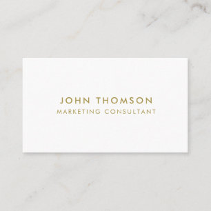Cartão De Visita Dourado branco minimalista profissional moderno