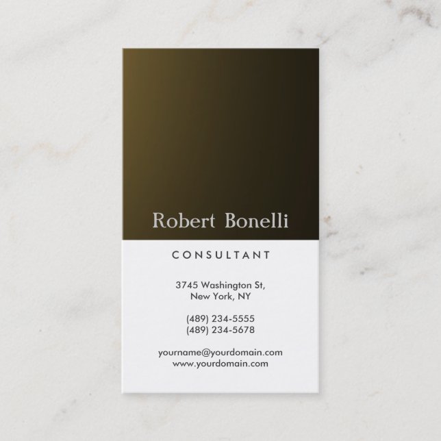 Cartão de visita Dourado Branco Negro (Frente)