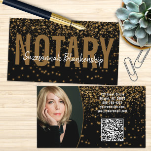 Cartão De Visita Dourado brilho no código QR personalizado preto
