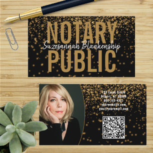 Cartão De Visita Dourado brilho no código QR personalizado preto