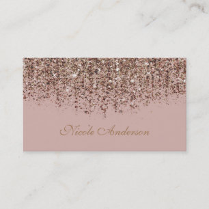 Cartão De Visita Dourado Bronze Taupe Rosa Brilho Glam
