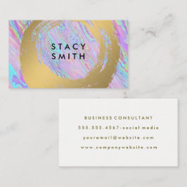 Cartão De Visita Dourado Bruto | Líquido Holográfico