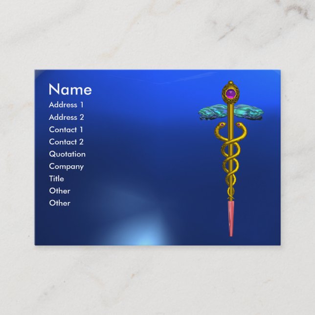 CARTÃO DE VISITA DOURADO CADUTO, MÉDICO, SERVIÇO MÉDICO, ESCADEIA A (Frente)