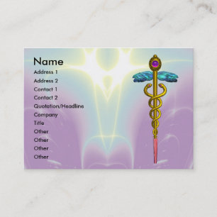 Cartão De Visita DOURADO CADUTO, MÉDICO, SERVIÇO MÉDICO Roxo