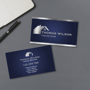 Cartão De Visita Dourado Carpinteiro de Homem de Construção Moderno