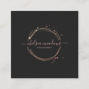 Cartão de visita Dourado cor-de-rosa do logotipo