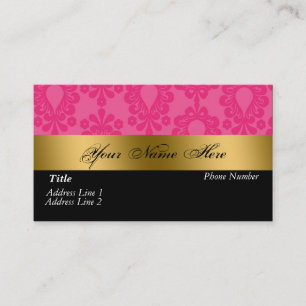 Cartão de visita Dourado cor-de-rosa preto do