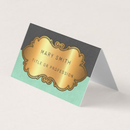 Cartão De Visita Dourado Couro Moderno Elegante