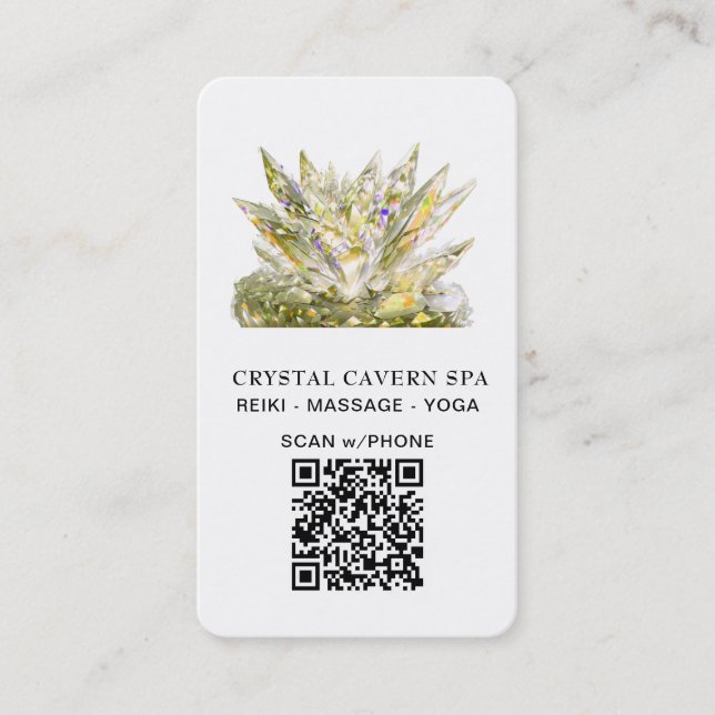 Cartão De Visita *~* Dourado Cristal QR Mágico de Espumação Cósmica (Frente)