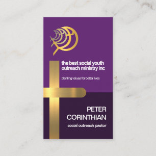 Cartão De Visita Dourado Cruzado Religioso, Ministro das Pescas Pas