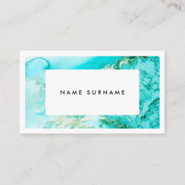 Cartão de visita Dourado da aguarela da hortelã de