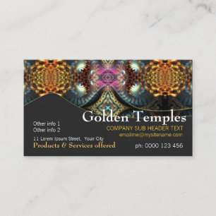 Cartão de visita dourado da arte do templo do