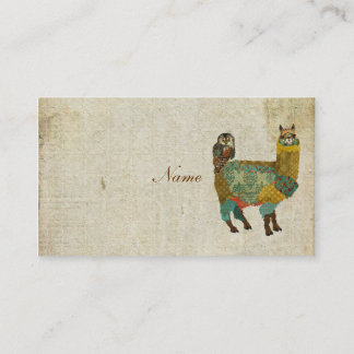 Cartão de visita Dourado da coruja da alpaca & da